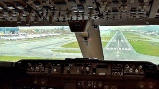 Landing Hong Kong  KLM Boeing 747400F Cockpit View [upl. by Renat170]