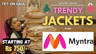 Latest amp Trendy WINTER JACKETS from MYNTRA 🩷  Honest Review Tryon  Gimaashi [upl. by Nynahs]