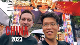 Wuhan China Wuhanner laowai explores street food alley with a Shanghainese [upl. by Seumas669]