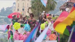 2023 LA Pride Parade rolls through Hollywood [upl. by Yanat]