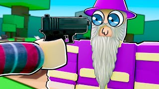 ROBLOX WACKY WIZARDS added GUNS [upl. by Remat619]