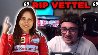 quotOh no Seb She put Seb OUT  Charles Leclerc watching his Girlfriend playing F1 Virtual 🤗 [upl. by Mora]