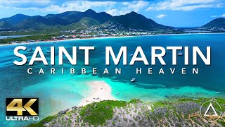 SAINT MARTIN  SINT MAARTEN IN 4K DRONE FOOTAGE ULTRA HD  Beautiful Island Landscapes Footage UHD [upl. by Itsirc]