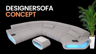 Sofa Dreams Wohnlandschaft Stoff Couch Concept mit LED Beleuchtung I Easy Clean Technologie [upl. by Uehttam]