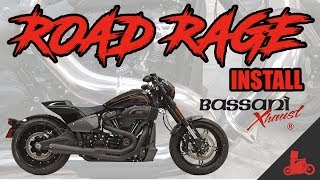 Harley Bassani Road Rage Exhaust Install FXDR [upl. by Yolande]