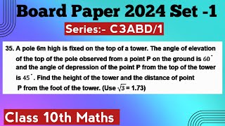 A pole 6m high is fixed on the top of a tower The angle of elevation of the top of the pole [upl. by Portugal]