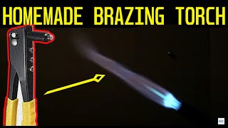 MELT COPPER IN 8SEC POWERFUL BRAZING GAS TORCH DIY homemade blow torch how to make brazing torch [upl. by Yrrem248]