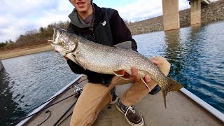 LAKE TROUT in New Jersey Fishing Bladebaits in ULTRA Clear Water [upl. by Annailuj]