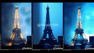 EarthCamStorm Lightning in ParisEiffel Tower ᴴᴰ [upl. by Ttreve316]