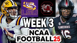 LSU at South Carolina  Week 3 Simulation 2024 Rosters for NCAA 14 [upl. by Novyat]