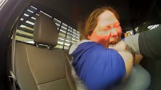 Drunk Woman Assaults Officers After Getting Arrested For Fleeing From Traffic Stop [upl. by Sibbie108]