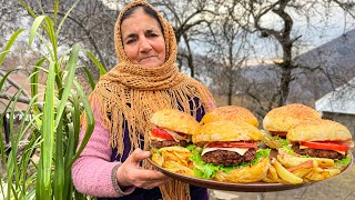 Homemade Burgers that No One can resist Relaxing cooking in the village [upl. by Eolcin672]