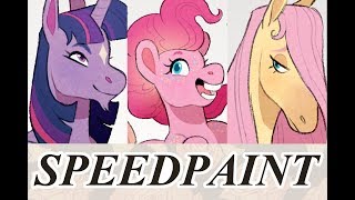 MLP Mane 6 SPEEDPAINT [upl. by Enieledam]