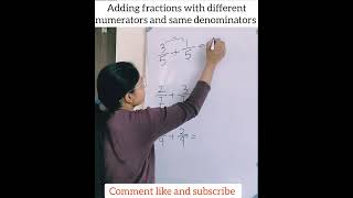 Adding fractions with different numerator and same denominators maths shorts [upl. by Ryhpez276]