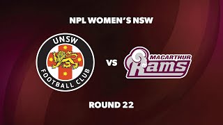 NPL Womens NSW Round 22 UNSW FC v Macarthur Rams Womens FC [upl. by Hutchison]