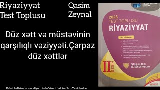 2023 Test Toplusu Riyaziyyat Düz xətt və müstəvinin qarşılıqlı vəziyyəti Çarpaz düz xətttesttoplusu [upl. by Wimsatt801]