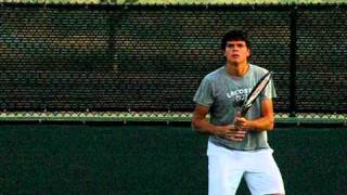 Milos Raonic Forehand and Backhand in Slow Motion [upl. by Kostman]