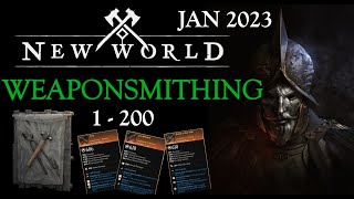 Ultimate 1  200 Weaponsmithing Guide in 2023  New World [upl. by Analim]