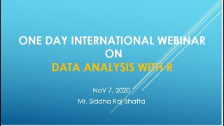 Webinar on Data Analysis with R [upl. by Nylesor522]