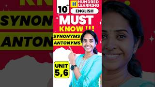 10th English Must know Important questions 2ndmidterm 10thenglish synonymsandantonyms [upl. by Wilmott416]