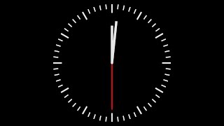 090  Countdown timer  Analog clock on a black background [upl. by Inah543]