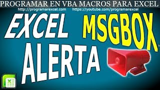 56 ❤️ Como CREAR un 🔥 MSGBOX de ALERTA en EXCEL VBA [upl. by Yevoc]