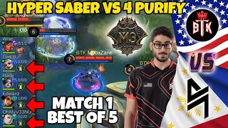 PLAY OFF M3 DI MULAI HYPER SABER VS 4 PURIFY BOSS NGANGAK GW LIATNYA BLACKLIST PH VS BTK USA 1 [upl. by Isidoro]