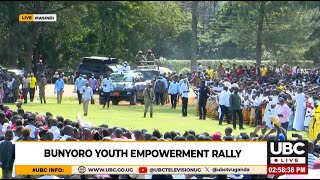 MUSEVENI ARRIVES IN MASINDI FOR THE BUNYORO YOUTH EMPOWERMENT RALLY [upl. by Neelhtakyram25]