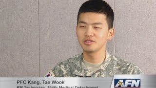 AFN Daegu  Peninsula Profile  PFC TaeWook Kang [upl. by Onibas]