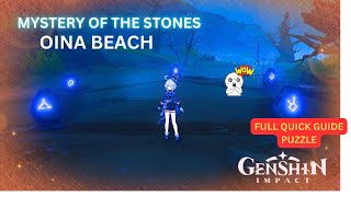 Genshin impact  How to solve the mystery of the stones at Oina beach  Octave of the maushiro [upl. by Tamarah375]