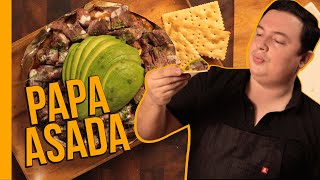 Papa asada especial con Arrachera  3 minutos en el fuego [upl. by Filip833]