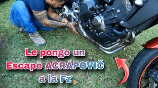 Le puse escape ACRAPOVIC a la Fz 🏍💨😎 Uff como suena 🤩 [upl. by Garvey288]