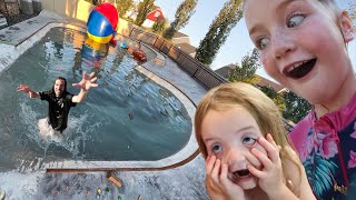 we made a SKATE PARK SWiMMiNG POOL backyard water surprise amp slip n slide with Adley Niko amp Navey [upl. by Hobbie300]