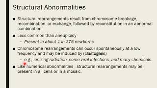 Mohammed Eleyan  InversionsTranslocations Mosaicism [upl. by Caprice]