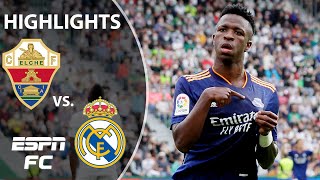 Vinicius Jr’s double powers Real Madrid past 10man Elche  LaLiga Highlights  ESPN FC [upl. by Aneris]