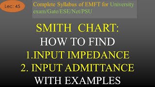 How to find Input Impedance Zin of Transmission Line using Smith Chart with Example EMFT  Lec45 [upl. by Lesley]