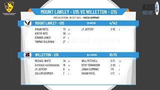 Mount Lawley  U15 v Willetton  U15 [upl. by Machos429]