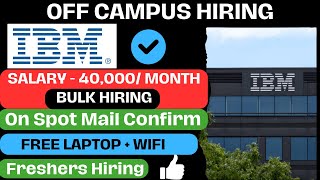 IBM Recruitment 2024  Work From Home  IBM Jobs  Salary  30000  JobbySoumya [upl. by Riesman]