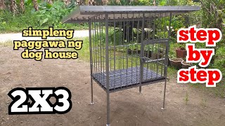 paano gumawa ng dog house  diydoghouse dogcage stickwelding [upl. by Ylebmik]