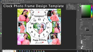 clock photo frame Free download free PSD template new template PSD file [upl. by Noiztneb]