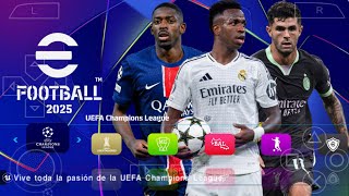 eFootball PES 2025 PPSSPP ORIGINAL ISO MOD UCL  PES 2025 PSP FULL KITS 25 amp TRANSFERS 4K GRAPHICS [upl. by Novyert]