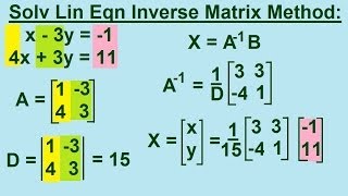 Algebra  Solving Linear Equations by Inverse Matrix Method 12 [upl. by Imoan]