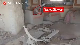 Final moments of Hamas leader Yahya Sinwar captured on drone footage [upl. by Annawik408]