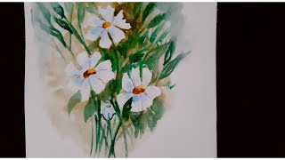 How to paint white flowers abstractly Tutorial and fun [upl. by Donaldson]