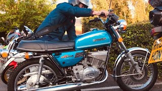 PINEWOOD BAR amp CAFE Motorcycles DUCATI 860 Triumph Trail Blazer SUZUKI GT250 a Parrot called Charlie [upl. by Ruosnam]