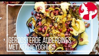 Ottolenghis geroosterde aubergine met kerrieyoghurt  OhMyFoodness [upl. by Lyrak]