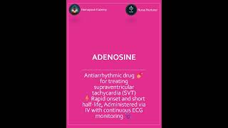 Adenosine Antiarrhythmic drug for SVT treatment 💊⚡ nursing drug Adenosine [upl. by Norrabal]