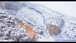 Kelkit Özen Köyü Kaya Mezarları Kar Yağışı Sonrası Drone ile 4K Video Çekimi [upl. by Oiramat]