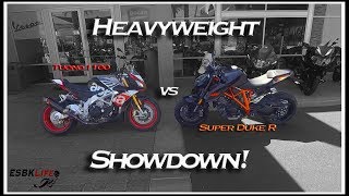 Lets get Naked Tuono V4 1100 vs 1290 Super Duke [upl. by Nallid]