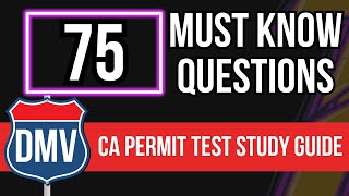 75 California Permit Test Questions 2024 DMV Written Practice amp Study Guide [upl. by Cornelius]